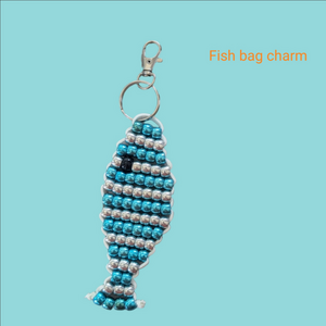 Beaded Fish/Sardine bag Charm